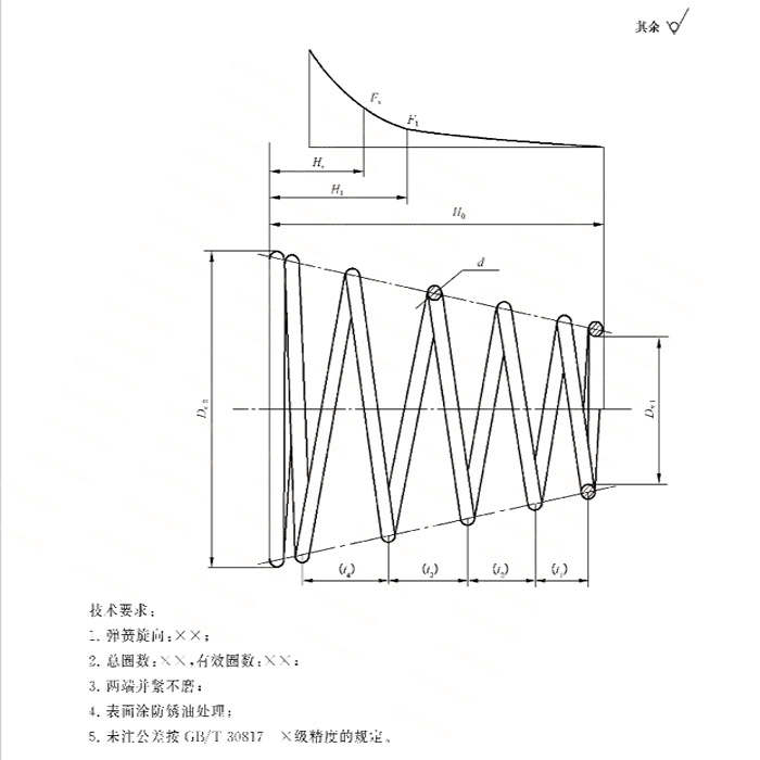 锥形弹簧图纸设计手册