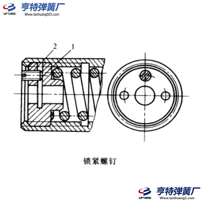 压缩弹簧锁紧螺钉压力调整结构
